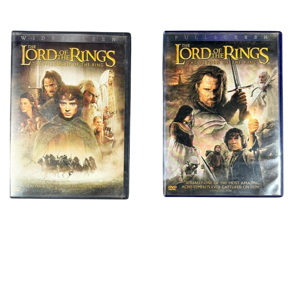 New Line Cinema Lord of the Rings DVD Set 2-Pack Multicolor Fantasy Movie Bundle